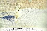 bruno liljefors hare pa solbelyst falt oil painting on canvas